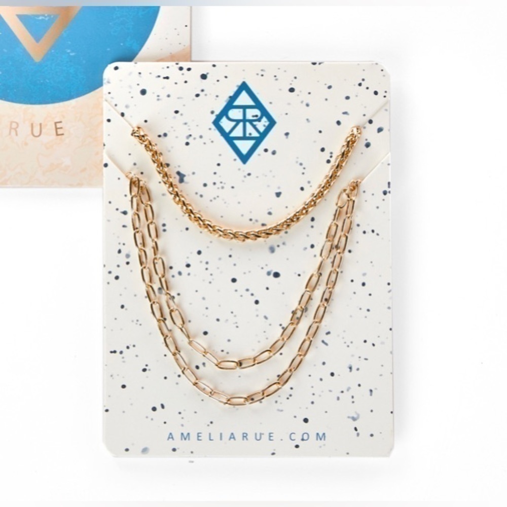 🖤 gold, plated, multi strand necklace